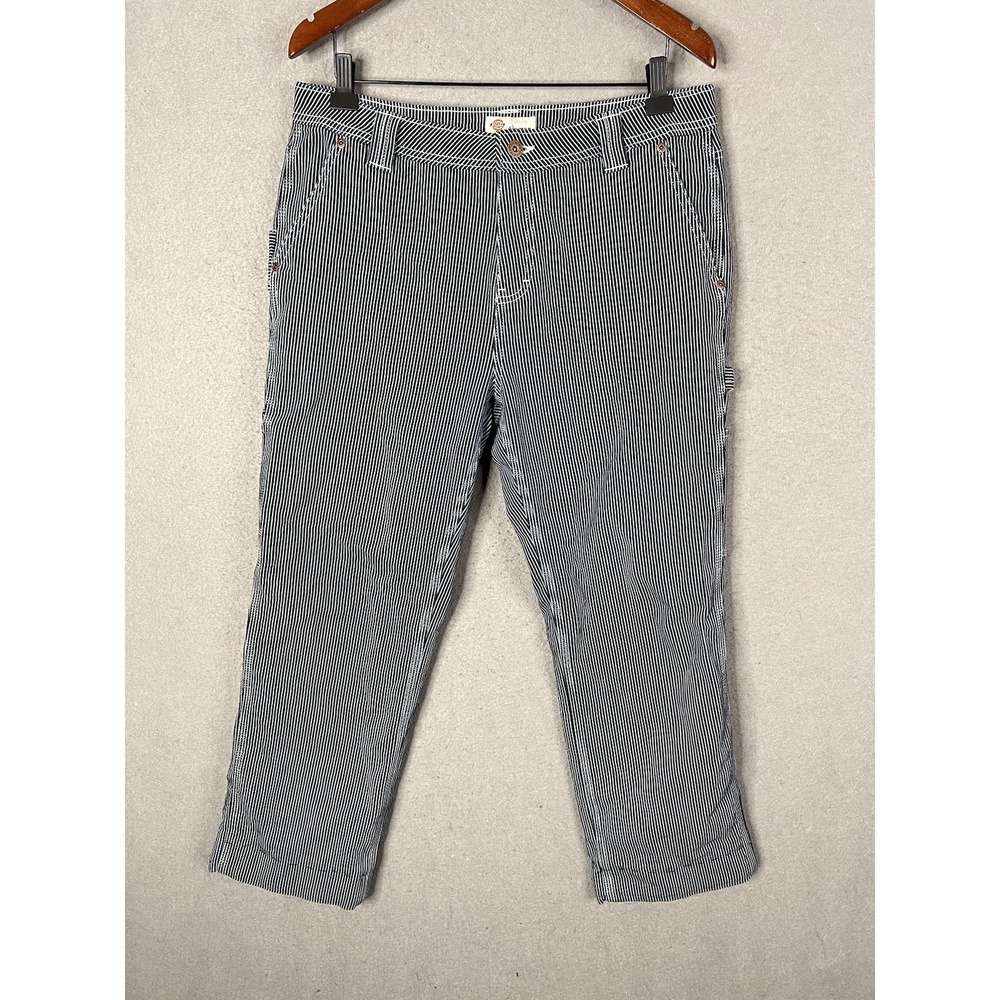 Dickies Jeans Womens  Size 10‎ Blue Striped Carpenter Workwear Engineer Skate